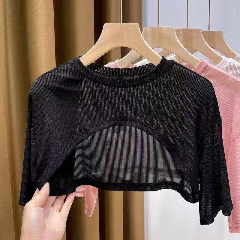 Personalized Hollow Thin High Waist Ultra Short Sun Protection Cardigan Shawl