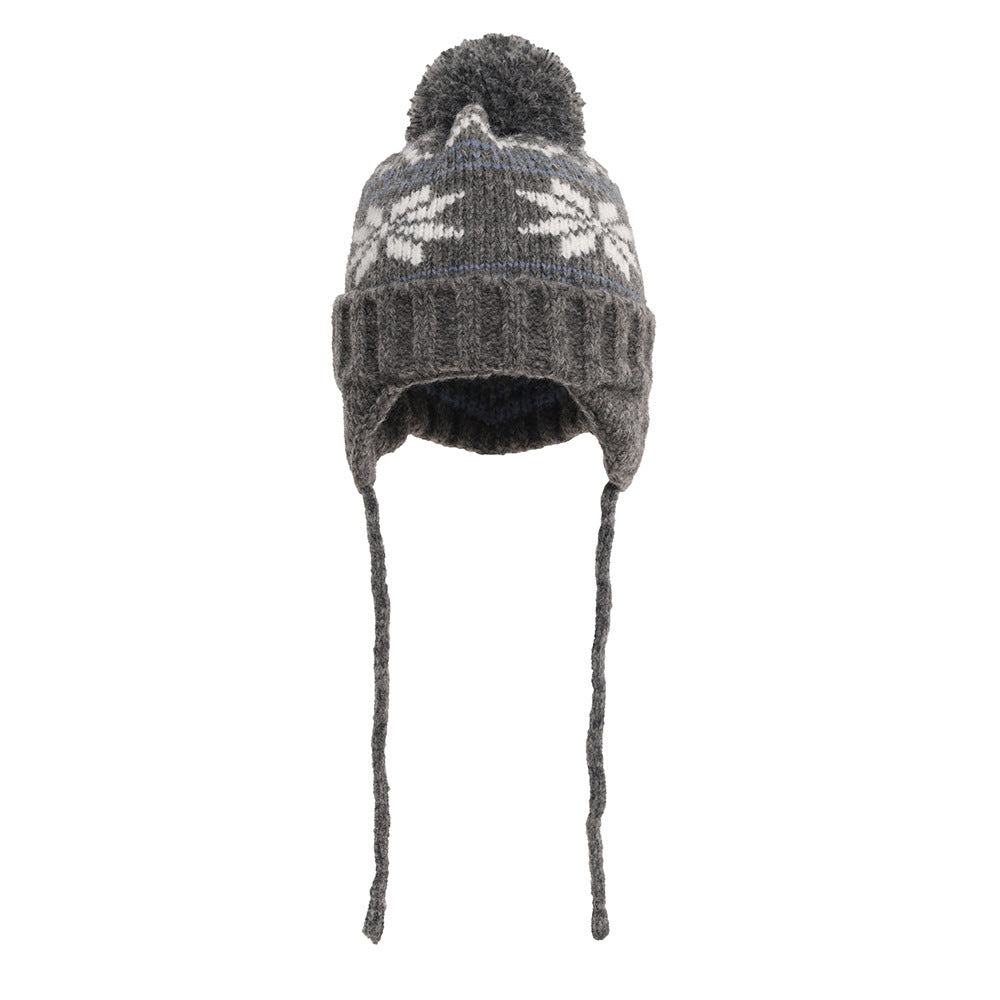 Autumn And Winter Christmas Fur Ball Snowflake Warm Hat Ear Protection Sweet