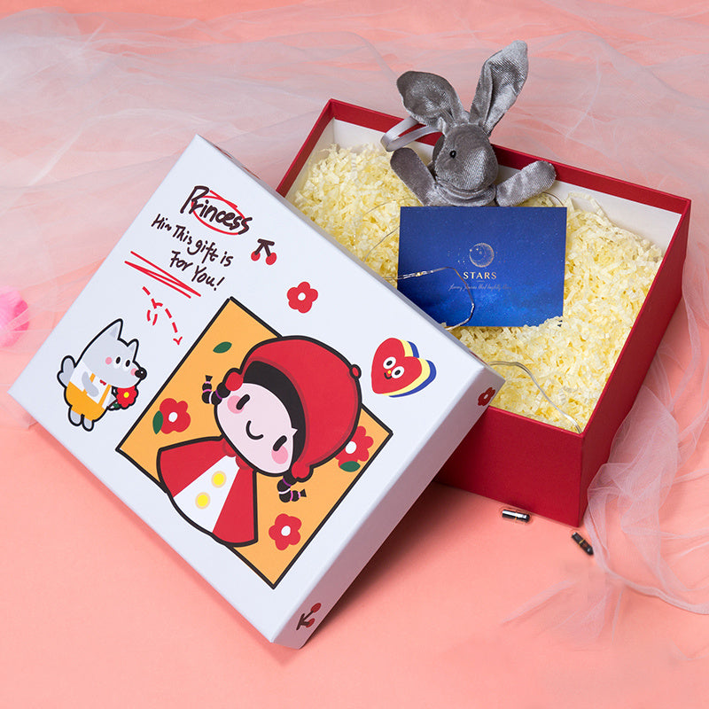 Gift Box Girl's heart wedding candy box with hand gift box