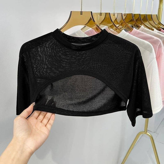 Personalized Hollow Thin High Waist Ultra Short Sun Protection Cardigan Shawl