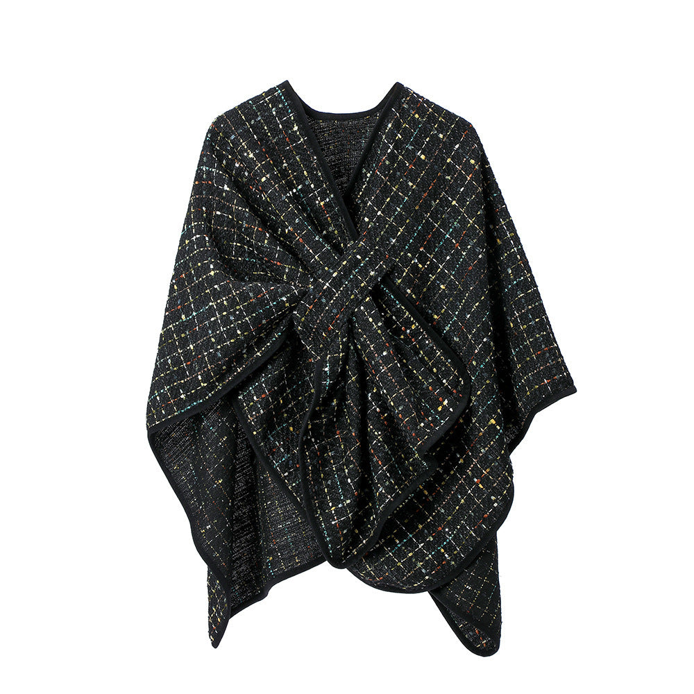 Women's Colorful Sequined Christmas Style Cross Shawl